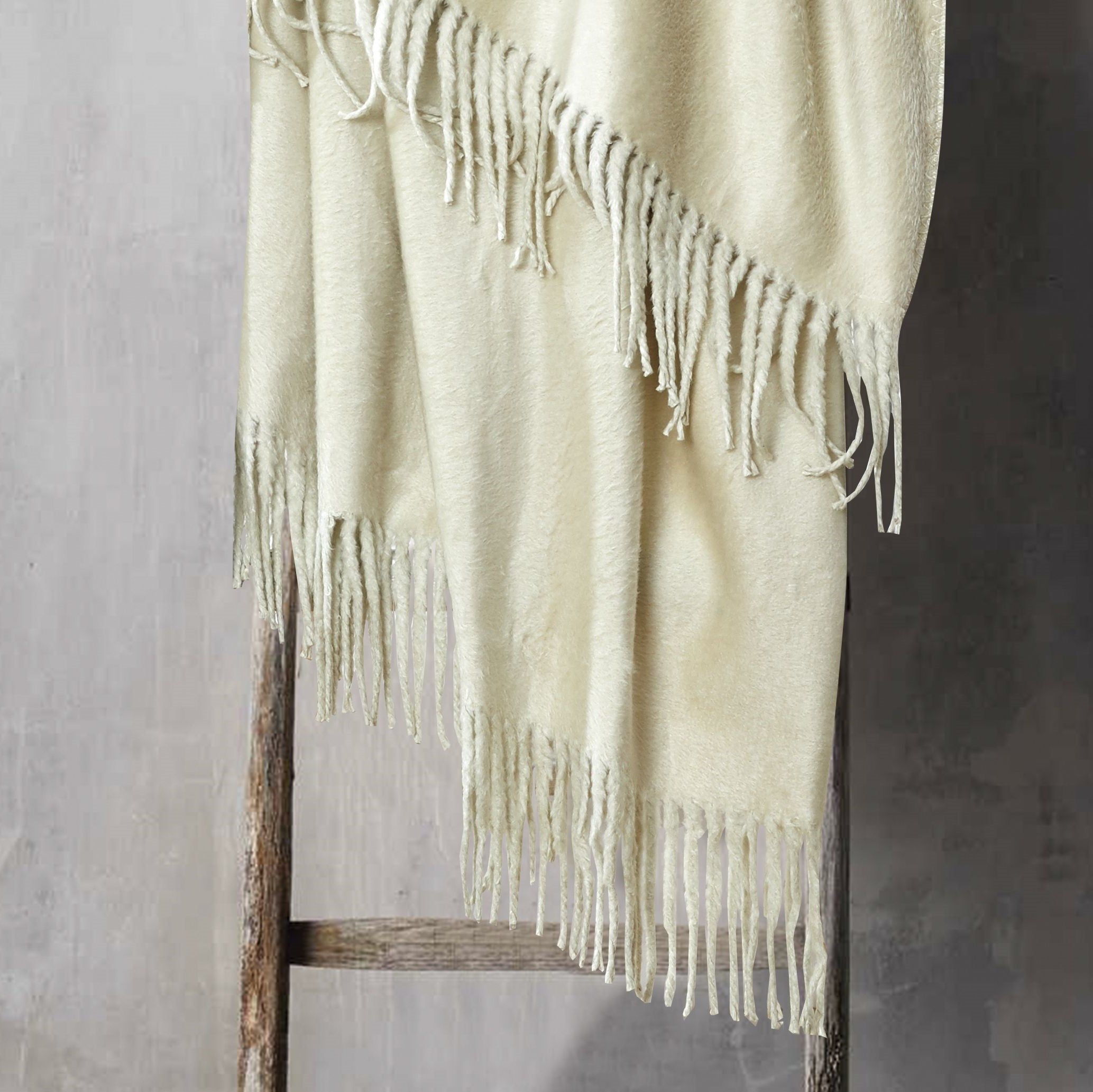 Plaza Silk Throw with Fringe Melange Home